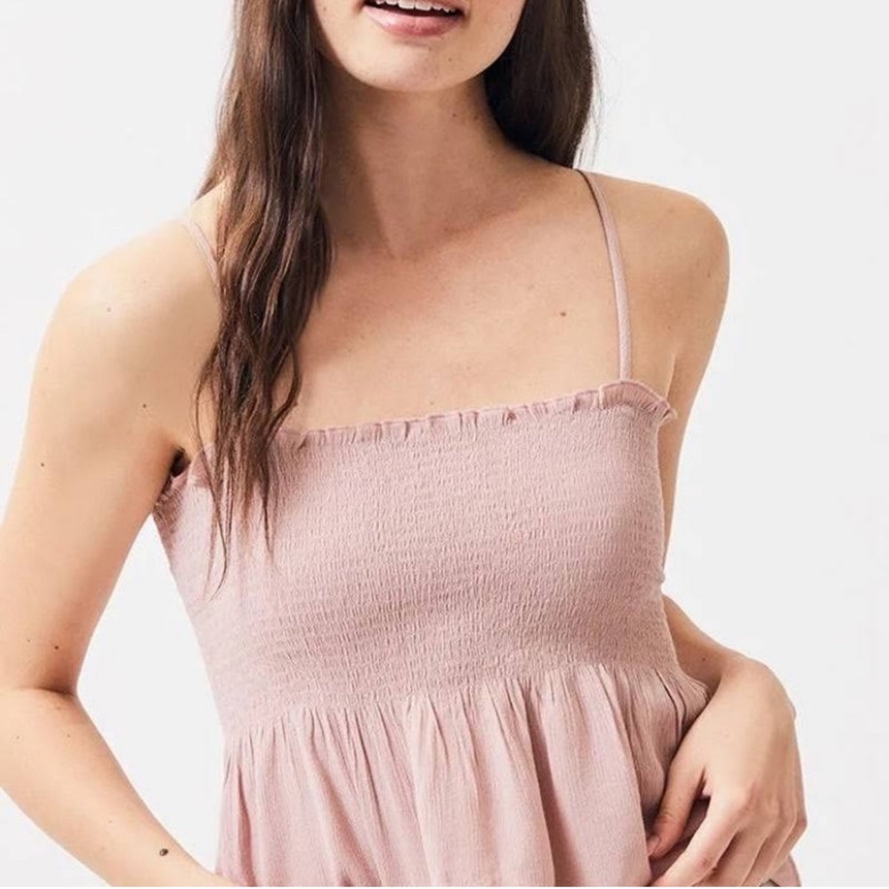 PacSun LA Hearts Smocked Light Pink Tank! So Cute!